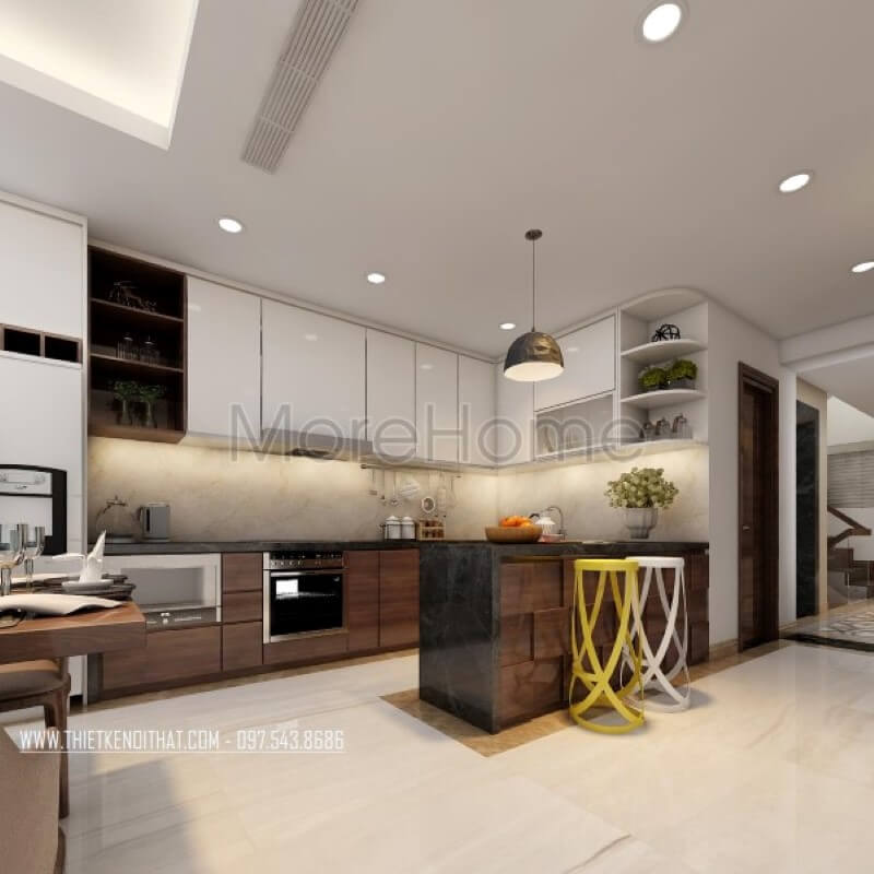 Các mẫu thiết kế phòng bếp, tủ bếp đẹp theo phong thủy - MOREHOME