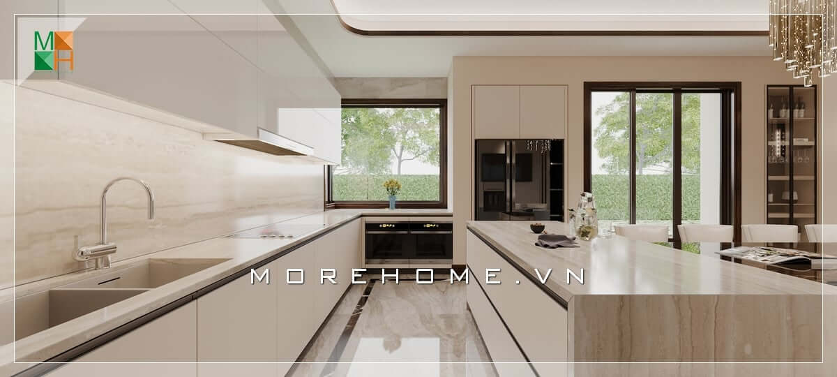 Những mẫu đá ốp bếp nhà phố cao cấp nhất