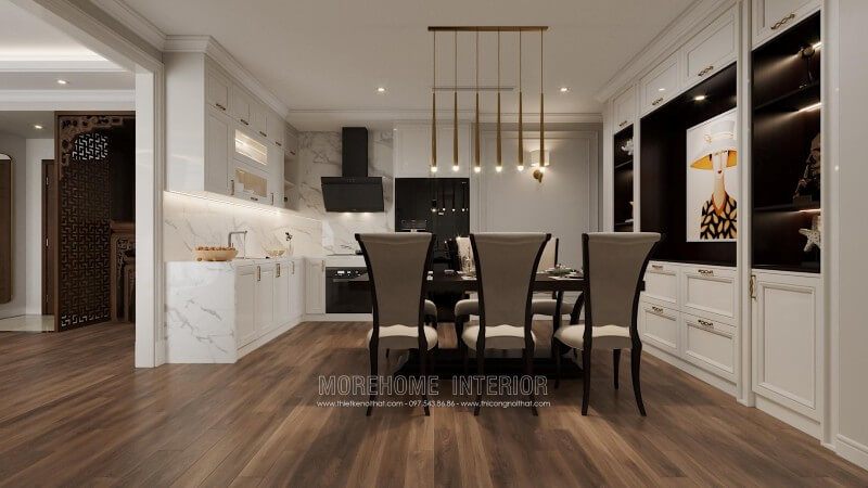 Tuyển tập + 22 ý tưởng thiết kế phòng ăn kề bếp đẹp cho Thiết kế nhà chung cư